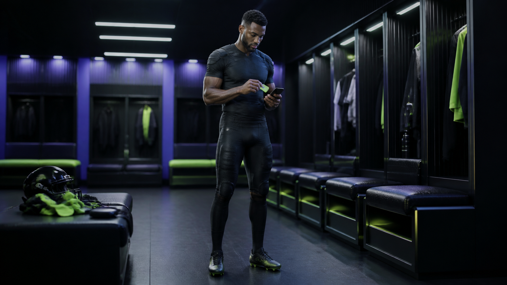 Athlete preparing secure details before a first deposit