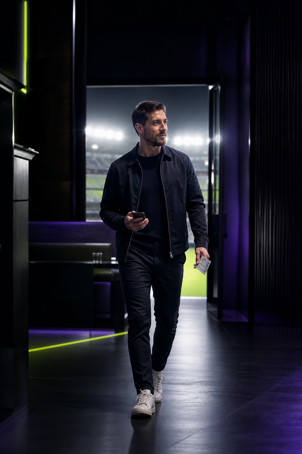 Athlete reviewing casino information