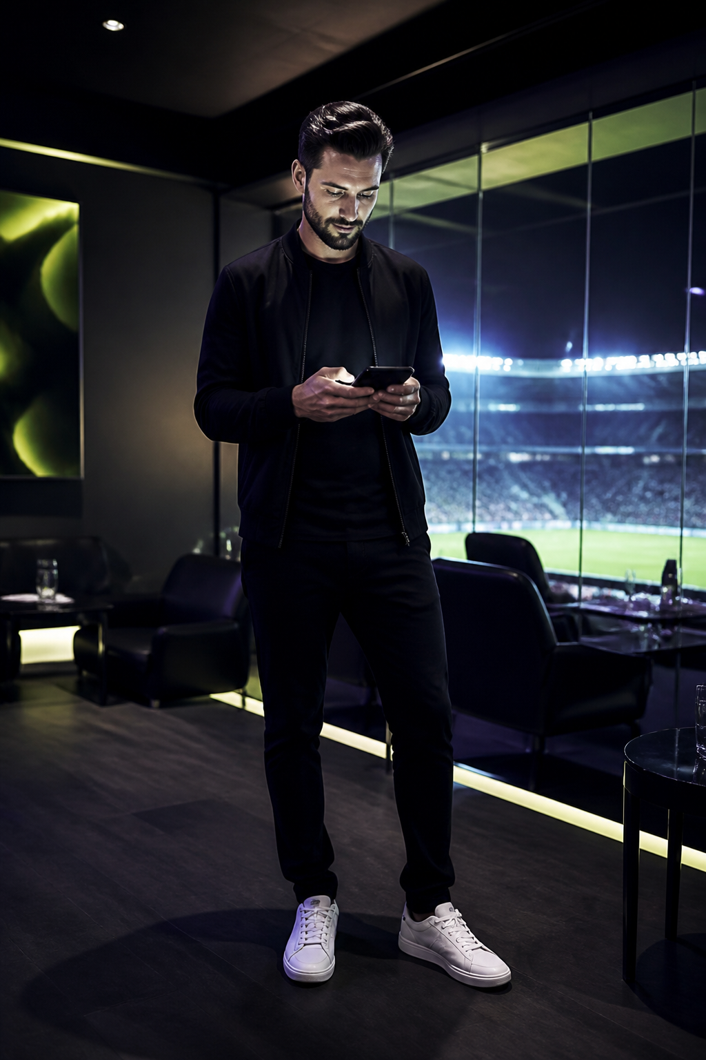 Athlete exploring the casino game selection